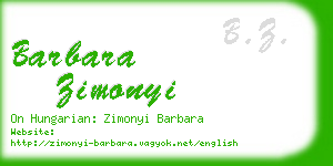 barbara zimonyi business card